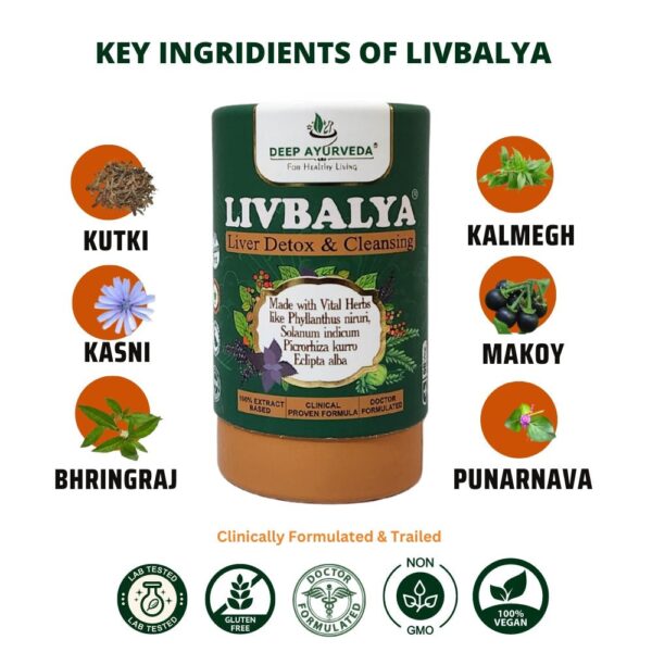 LivBalya® Liver Detox Formula | Fatty Liver, High Cholesterol & Alcoholic Liver- Vegan Capsule